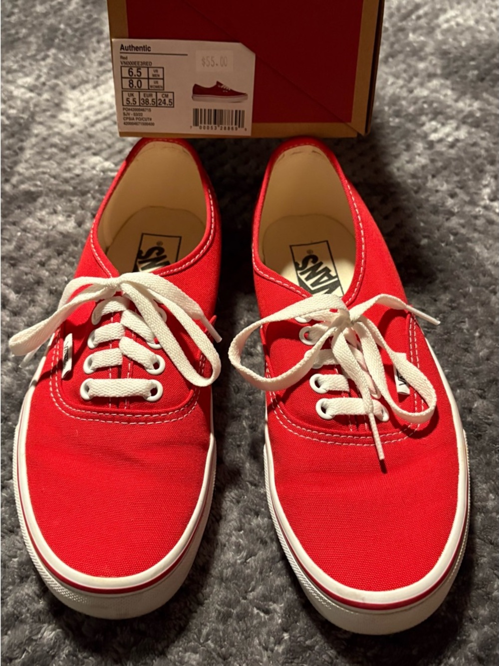 Red Vans Authentic